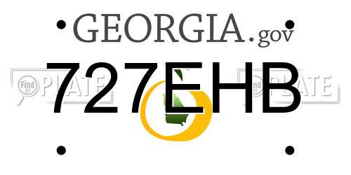 727EHB Georgia License Plate