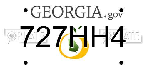 727HH4 Georgia License Plate