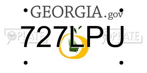 727LPU Georgia License Plate