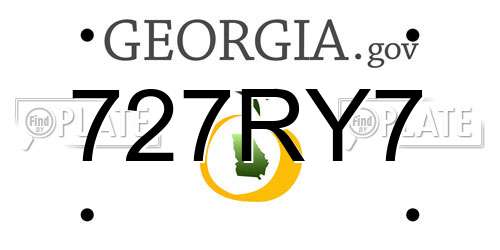 727RY7 Georgia License Plate