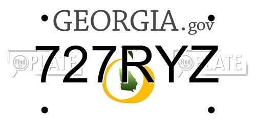 727RYZ Georgia License Plate