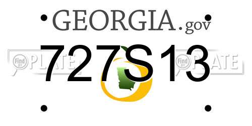 727S13 Georgia License Plate