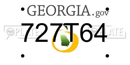 727T64 Georgia License Plate