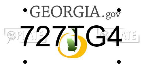 727TG4 Georgia License Plate