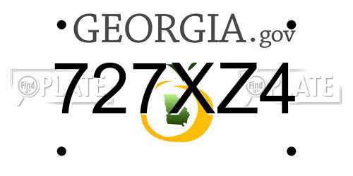 727XZ4 Georgia License Plate