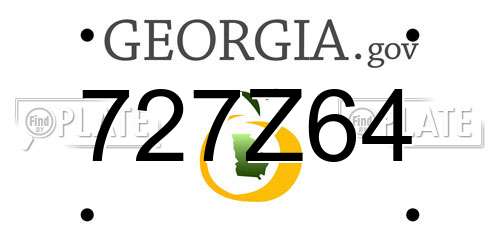 727Z64 Georgia License Plate