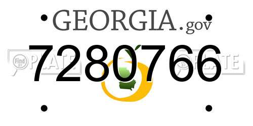 7280766 Georgia License Plate