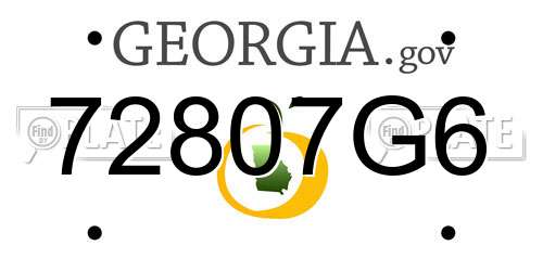 72807G6 Georgia License Plate
