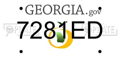 7281ED Georgia License Plate