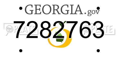 7282763 Georgia License Plate