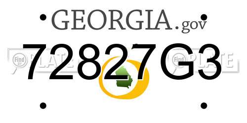 72827G3 Georgia License Plate