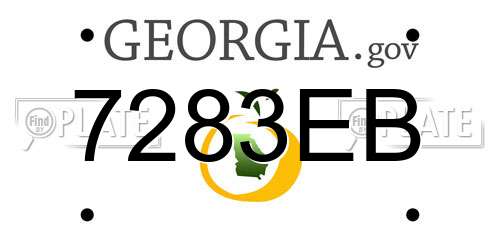7283EB Georgia License Plate