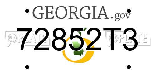 72852T3 Georgia License Plate