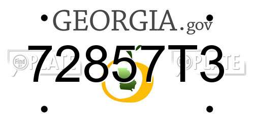72857T3 Georgia License Plate
