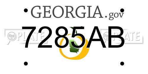 7285AB Georgia License Plate