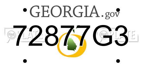 72877G3 Georgia License Plate