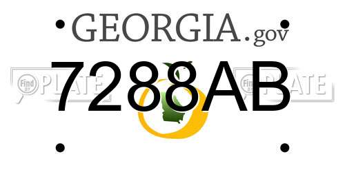 7288AB Georgia License Plate