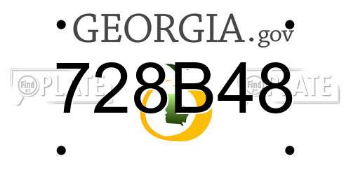 728B48 Georgia License Plate