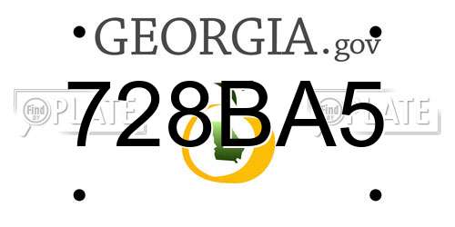 728BA5 Georgia License Plate