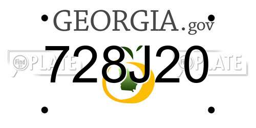728J20 Georgia License Plate