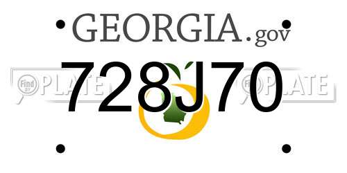 728J70 Georgia License Plate