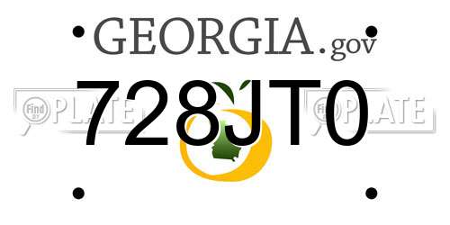 728JT0 Georgia License Plate