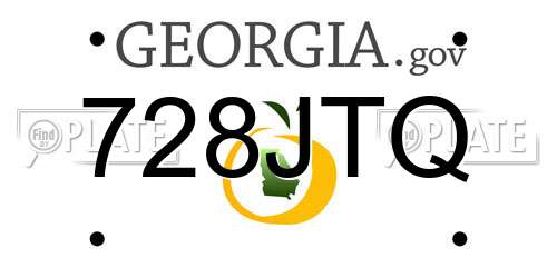 728JTQ Georgia License Plate