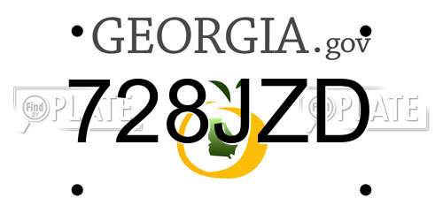728JZD Georgia License Plate