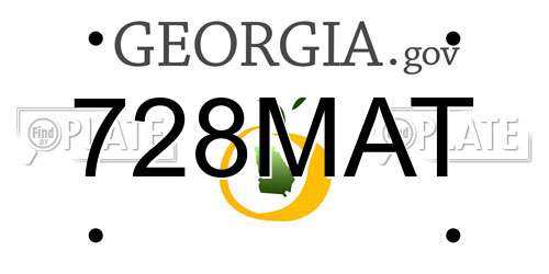 728MAT Georgia License Plate