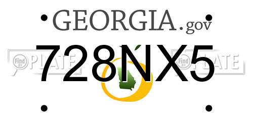 728NX5 Georgia License Plate