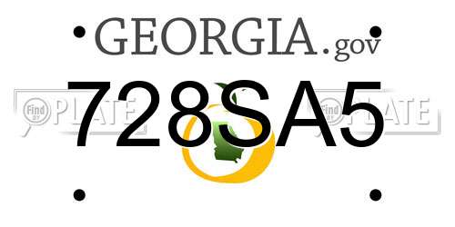 728SA5 Georgia License Plate
