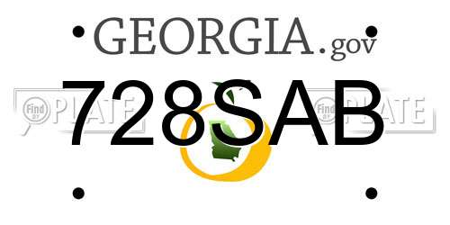 728SAB Georgia License Plate