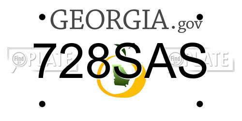 728SAS Georgia License Plate