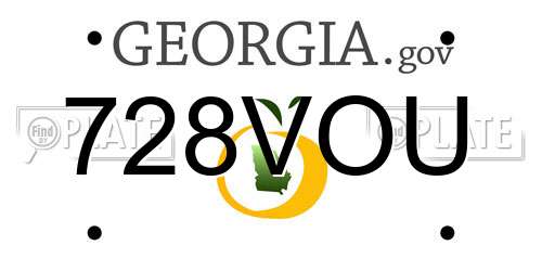 728VOU Georgia License Plate