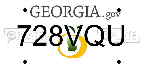 728VQU Georgia License Plate