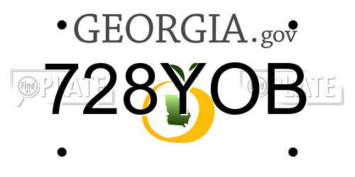 728YOB Georgia License Plate