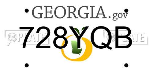 728YQB Georgia License Plate