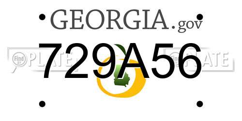 729A56 Georgia License Plate