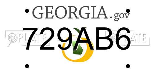 729AB6 Georgia License Plate