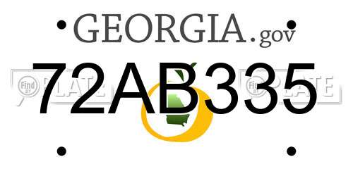 72AB335 Georgia License Plate