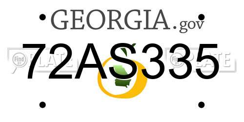 72AS335 Georgia License Plate