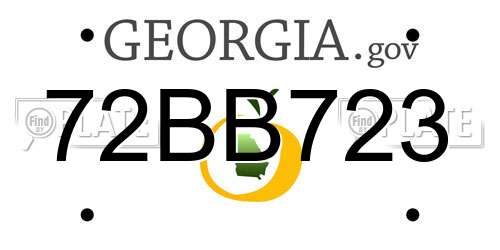 72BB723 Georgia License Plate