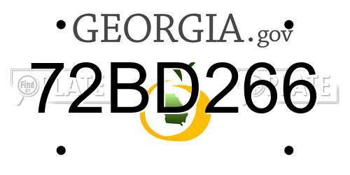 72BD266 Georgia License Plate