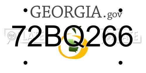 72BQ266 Georgia License Plate