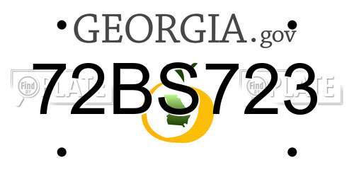 72BS723 Georgia License Plate