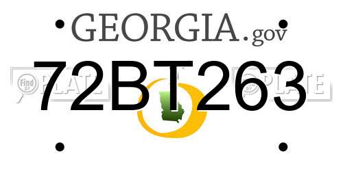 72BT263 Georgia License Plate