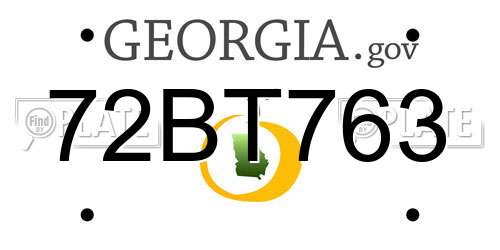 72BT763 Georgia License Plate