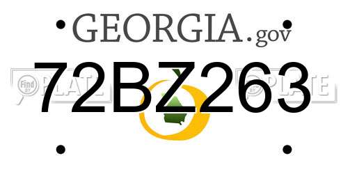 72BZ263 Georgia License Plate