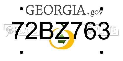 72BZ763 Georgia License Plate