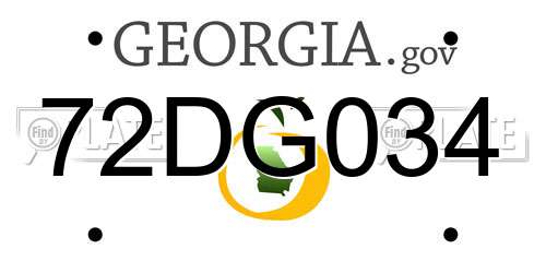 72DG034 Georgia License Plate